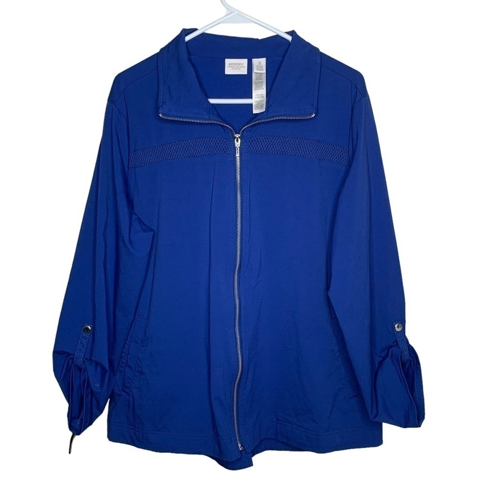 Weekends by Chico's Womens Jacket 3 Blue Basic Perfect Stretch Ponte 16 Solid